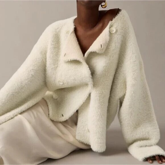 NWT J.Crew Collection Oversized Double-faced Wool-blend Jacket in Light Bone XS - Picture 10 of 11